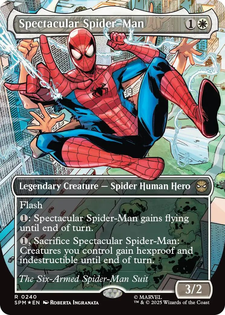 Spectacular Spider-Man (0240) (Borderless) (Textured Foil) (240) (Marvel's Spider-Man)