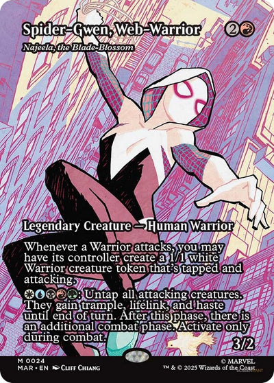 Spider-Gwen, Web-Warrior - Najeela, the Blade-Blossom (Borderless) (24) (Marvel Universe Eternal-Legal) (MAR)