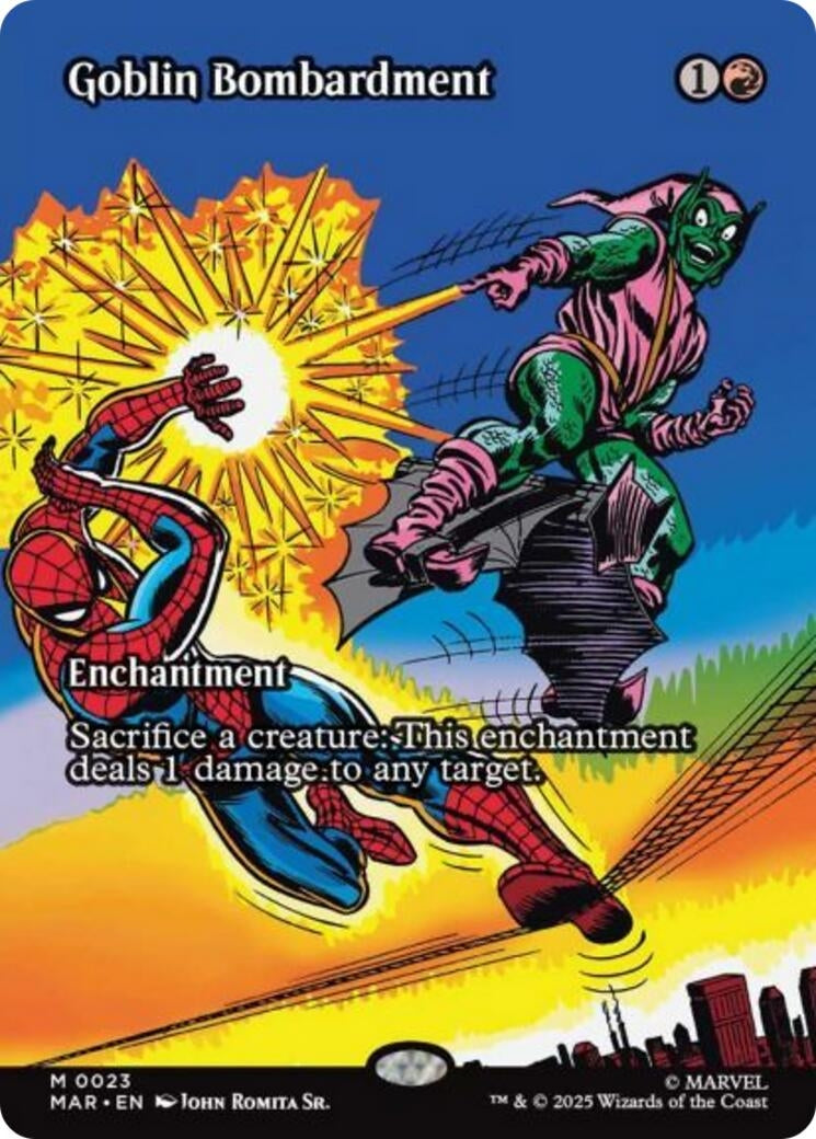 Goblin Bombardment (Borderless) (23) (Marvel Universe Eternal-Legal) (MAR)