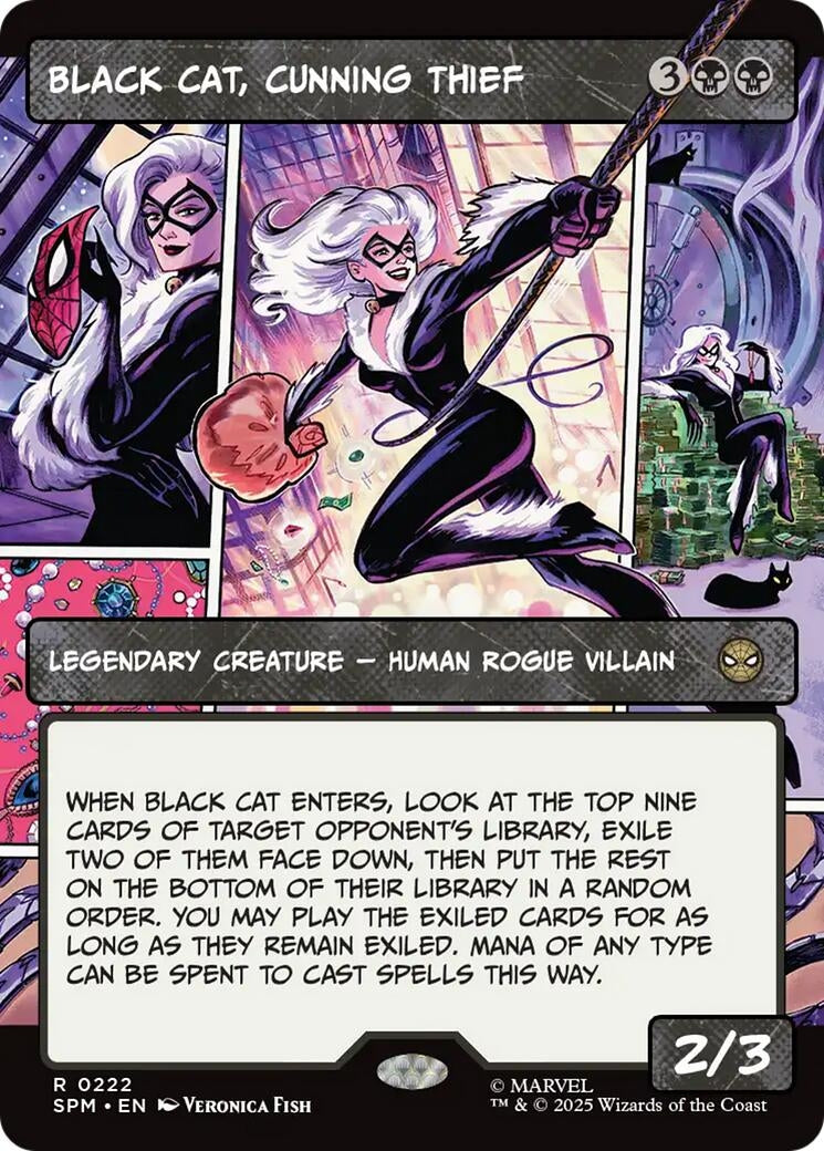 Black Cat, Cunning Thief (Borderless) (222) (Marvel's Spider-Man) (SPM)