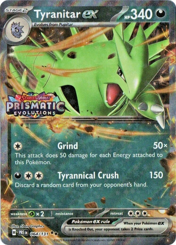 Image for Tyranitar ex (Prismatic Evolutions Stamp) (064/131) (Miscellaneous Cards & Products) - Pokemon