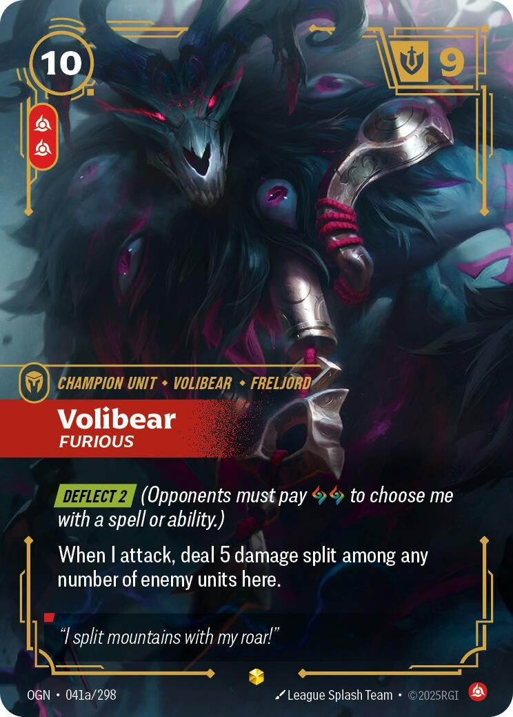Volibear - Furious (Alternate Art) (041a/298) (Origins)