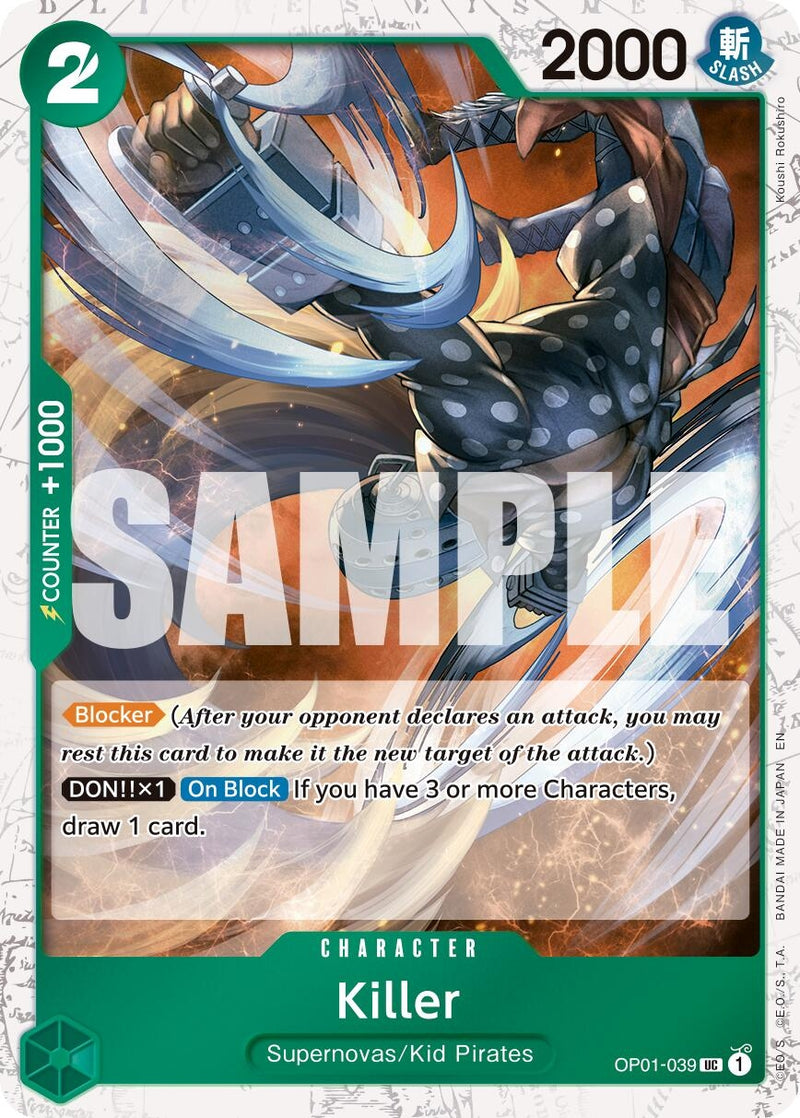 Image for Killer (Pirate Foil) (OP01-039) (Premium Booster -The Best- Vol. 2) - One Piece Card Game
