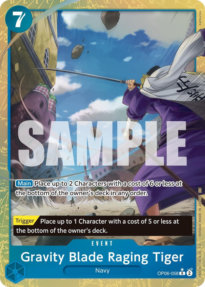 Image for Gravity Blade Raging Tiger (Alternate Art) (OP06-058) (Premium Booster -The Best- Vol. 2) - One Piece Card Game