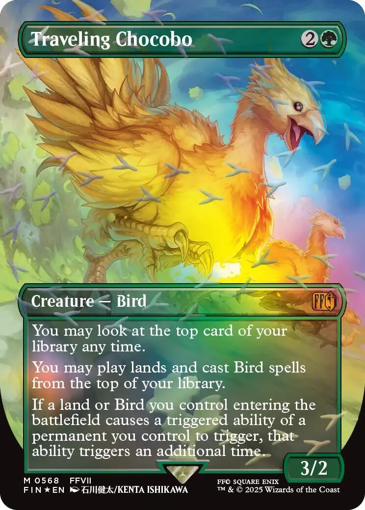 Traveling Chocobo (Borderless) (Chocobo Track Foil) (568) (FINAL FANTASY)