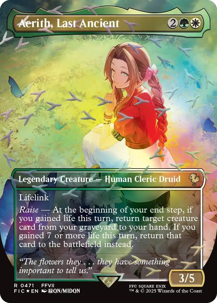 Image for Aerith, Last Ancient (Borderless) (Chocobo Track Foil) (Commander: FINAL FANTASY) - Magic: The Gathering