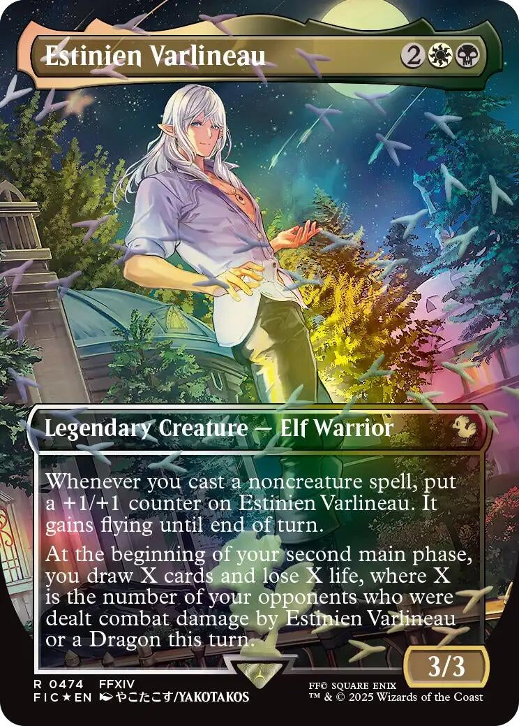 Estinien Varlineau (Borderless) (Chocobo Track Foil) (Commander: FINAL FANTASY)