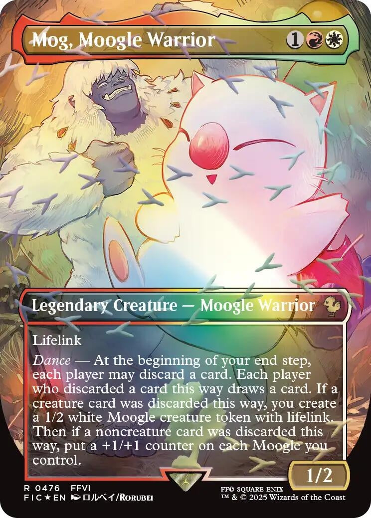 Mog, Moogle Warrior (Borderless) (Chocobo Track Foil) (476) (FINAL FANTASY)