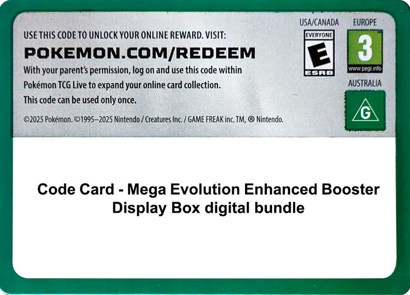 Code Card - Mega Evolution Enhanced Booster Display Box digital bundle (ME01: Mega Evolution)