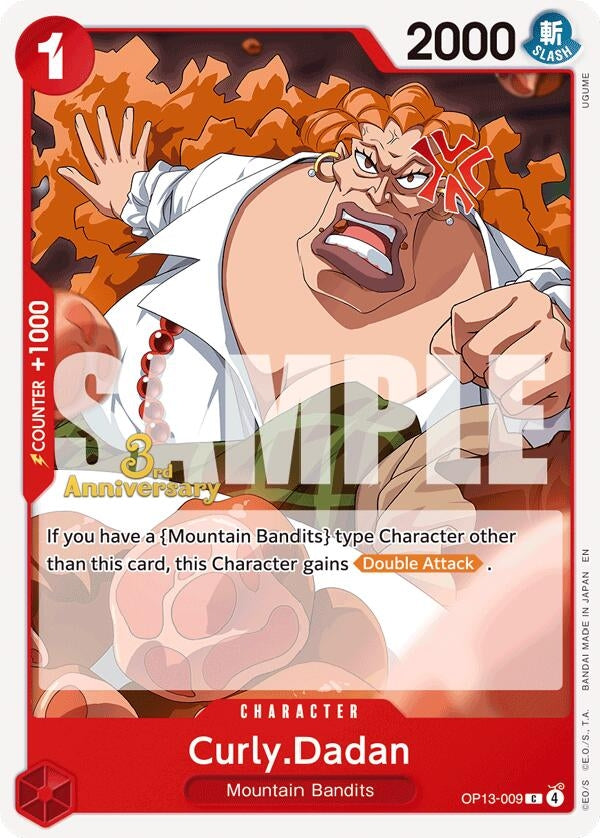 Image for Curly.Dadan (OP13-009) (Carrying On His Will: 3rd Anniversary Tournament Cards) (OP13 ANN) - One Piece Card Game