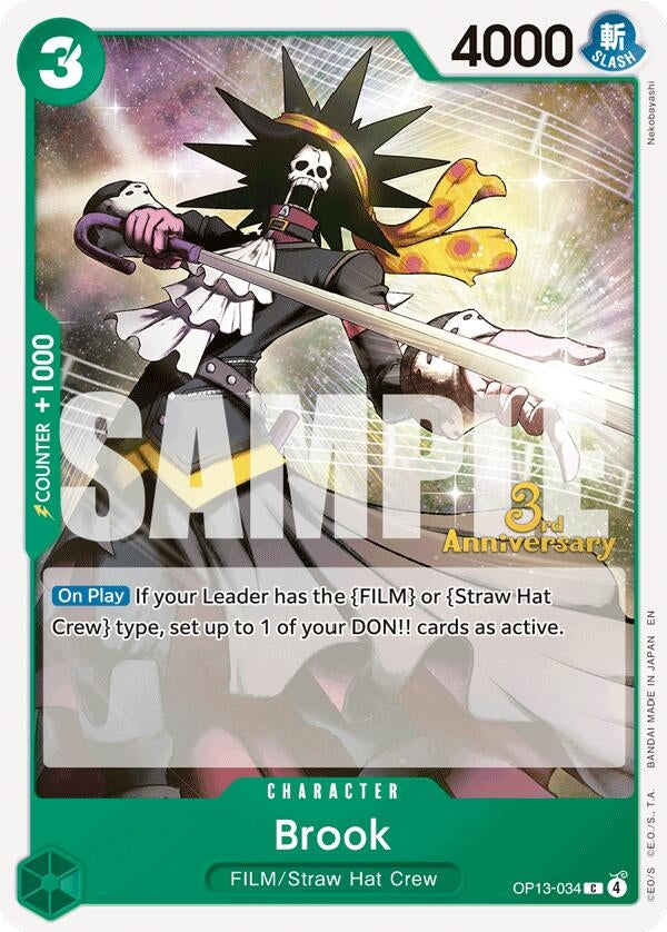 Image for Brook (OP13-034) (Carrying On His Will: 3rd Anniversary Tournament Cards) (OP13 ANN) - One Piece Card Game