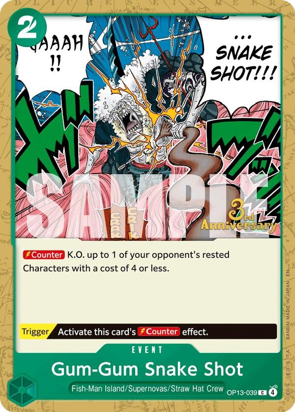 Image for Gum-Gum Snake Shot (OP13-039) (Carrying On His Will: 3rd Anniversary Tournament Cards) (OP13 ANN) - One Piece Card Game