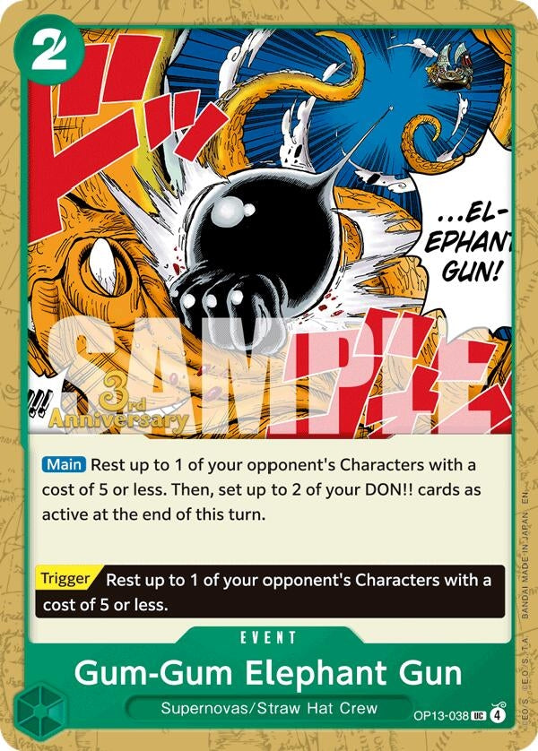 Image for Gum-Gum Elephant Gun (OP13-038) (Carrying On His Will: 3rd Anniversary Tournament Cards) (OP13 ANN) - One Piece Card Game