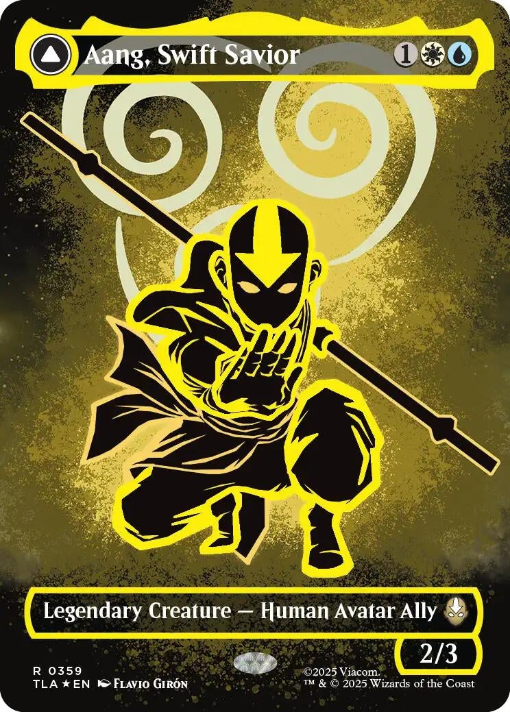 Aang, Swift Savior (Borderless) (Neon Ink Foil) (359) (Avatar: The Last Airbender)
