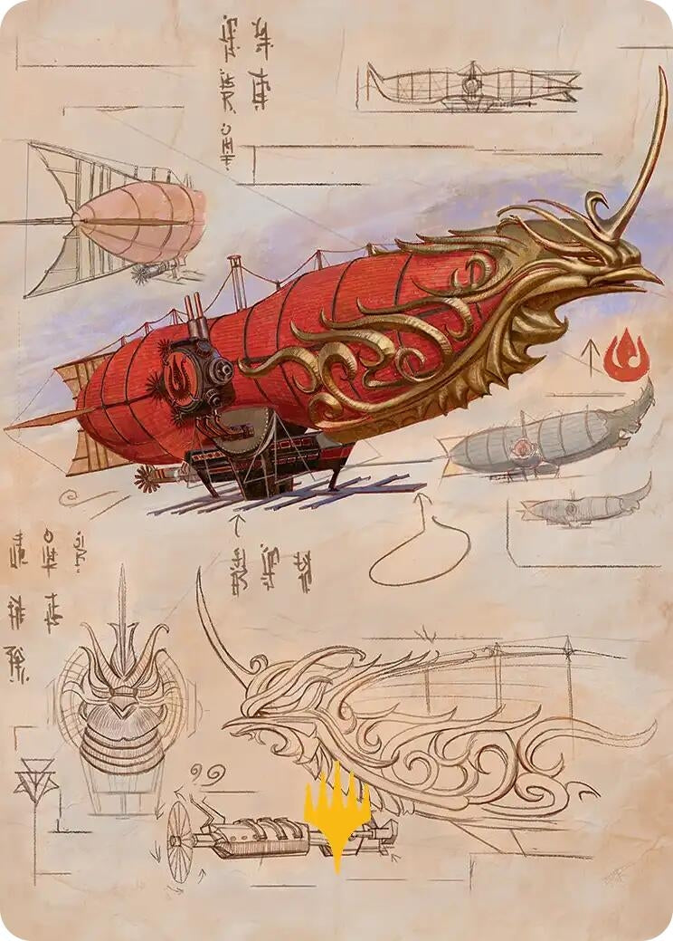 Phoenix Fleet Airship Art Card (Gold-Stamped Planeswalker Symbol) (35) (Avatar: The Last Airbender)