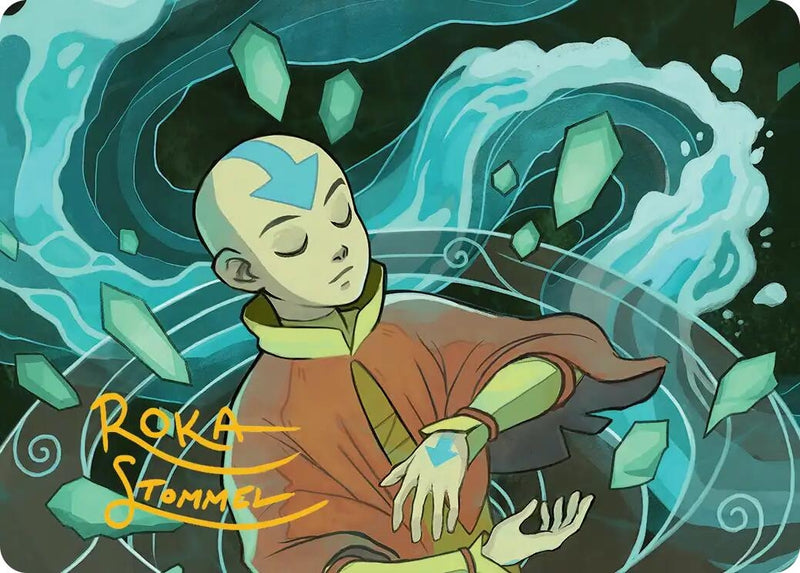 Aang, at the Crossroads Art Card (Gold-Stamped Signature) (45) (Avatar: The Last Airbender)