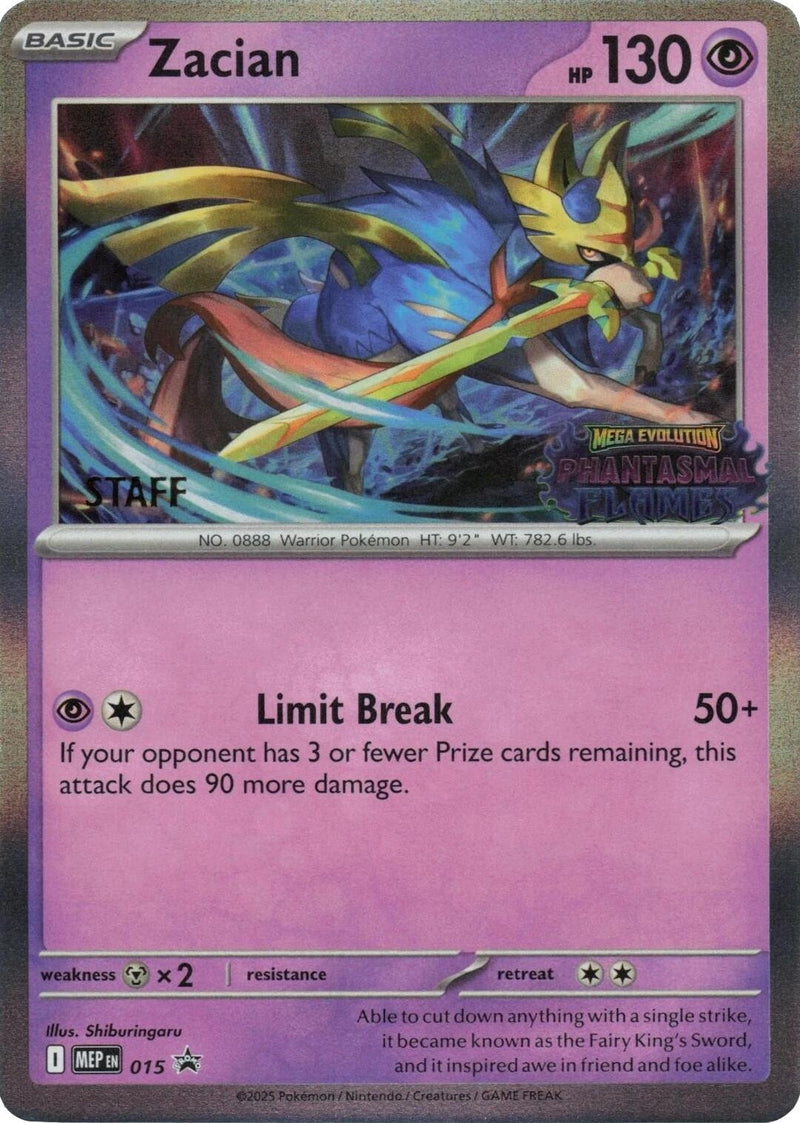 Zacian (Prerelease) [Staff] (015) (ME: Mega Evolution Promo)
