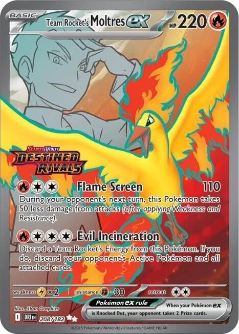 Image for Team Rocket's Moltres ex - 208/182 (Destined Rivals Stamp) (208/182) (Miscellaneous Cards & Products) - Pokemon