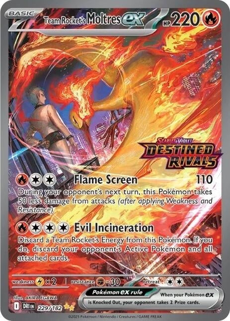 Image for Team Rocket's Moltres ex - 229/182 (Destined Rivals Stamp) (229/182) (Miscellaneous Cards & Products) - Pokemon