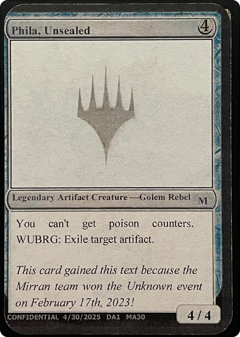 Phila, Unsealed (Reprint) (Un-Known Event Playtest Cards)