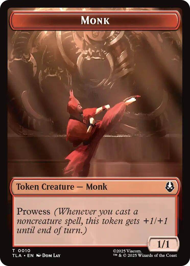 Monk // Clue (0017) Double-Sided Token (10 // 17) (Avatar: The Last Airbender)