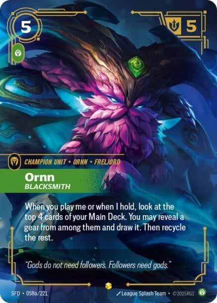 Image for Ornn - Blacksmith (Alternate Art) (058a/221) (Spiritforged) - Riftbound: League of Legends Trading Card Game