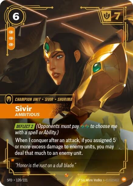 Image for Sivir - Ambitious (120/221) (Spiritforged) - Riftbound: League of Legends Trading Card Game
