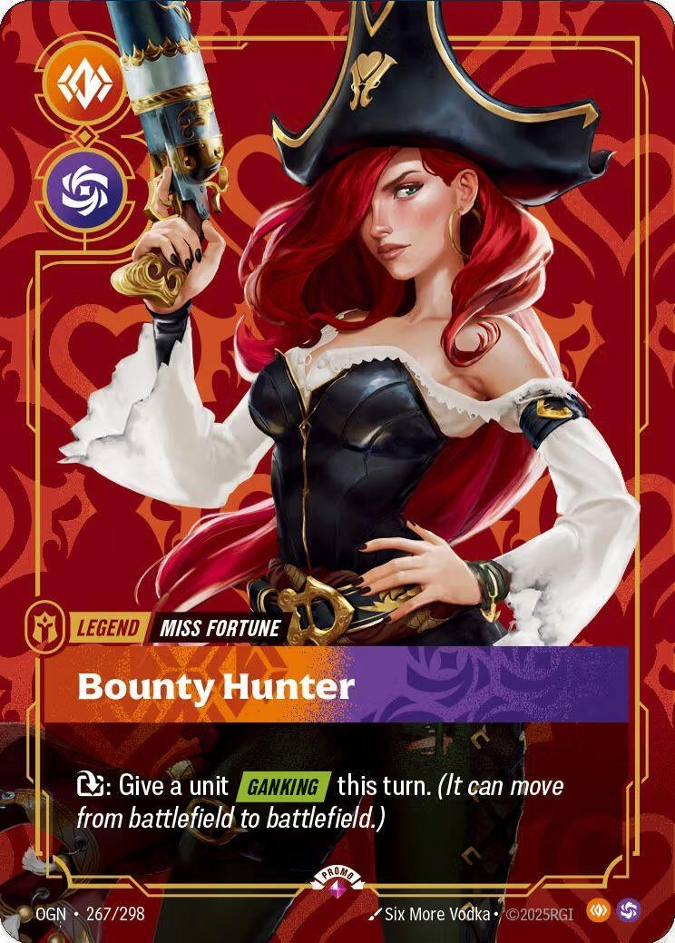 Image for Miss Fortune - Bounty Hunter (Metal) (267/298) (Riftbound Organized Play Promotional Cards) - Riftbound: League of Legends Trading Card Game