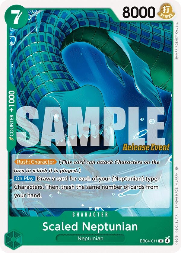 Image for Scaled Neptunian (EB04-011) (The Azure Sea's Seven Release Event Cards) (OP14 RE) - One Piece Card Game