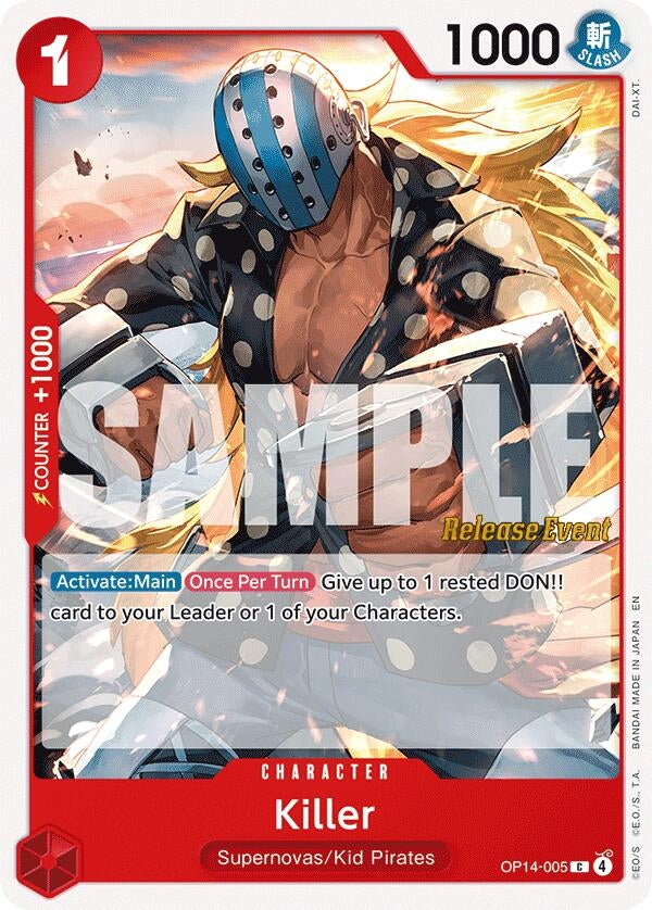 Image for Killer (OP14-005) (The Azure Sea's Seven Release Event Cards) (OP14 RE) - One Piece Card Game
