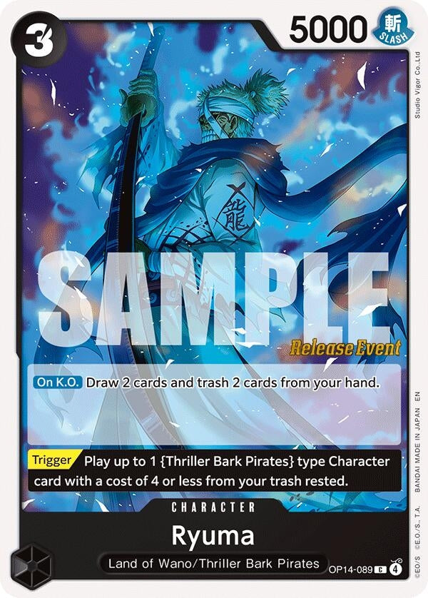 Image for Ryuma (OP14-089) (The Azure Sea's Seven Release Event Cards) (OP14 RE) - One Piece Card Game