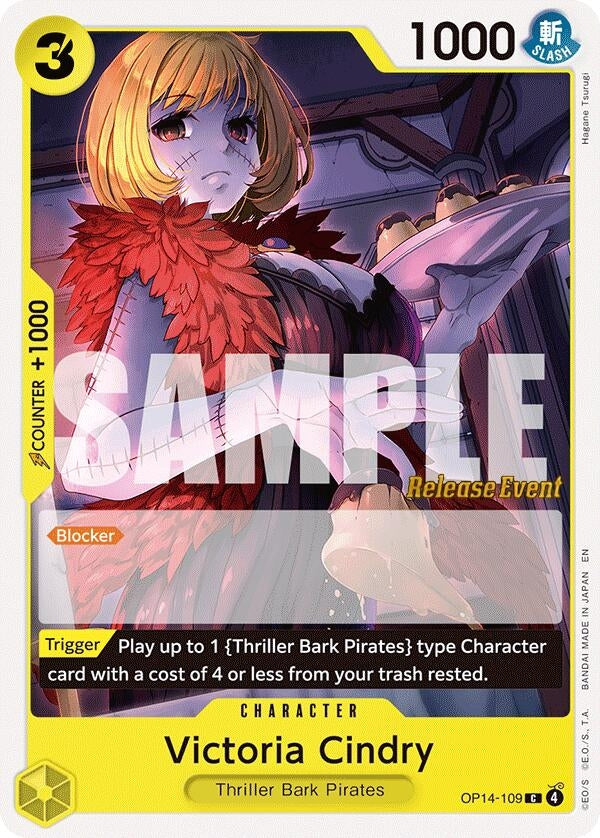 Image for Victoria Cindry (OP14-109) (The Azure Sea's Seven Release Event Cards) (OP14 RE) - One Piece Card Game