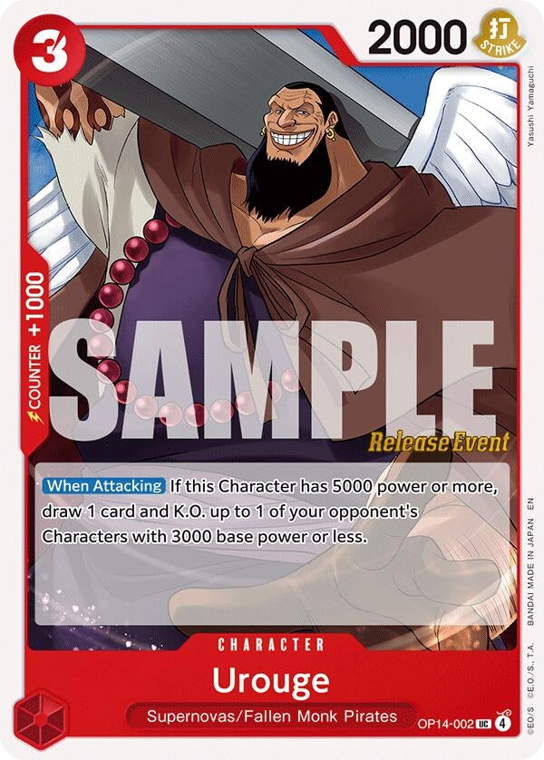Image for Urouge (OP14-002) (The Azure Sea's Seven Release Event Cards) (OP14 RE) - One Piece Card Game