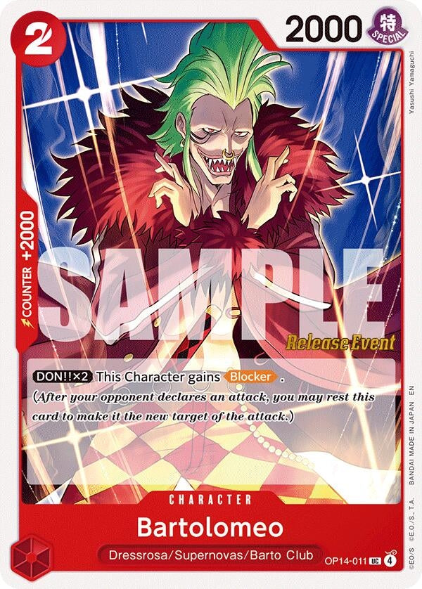 Image for Bartolomeo (OP14-011) (The Azure Sea's Seven Release Event Cards) (OP14 RE) - One Piece Card Game