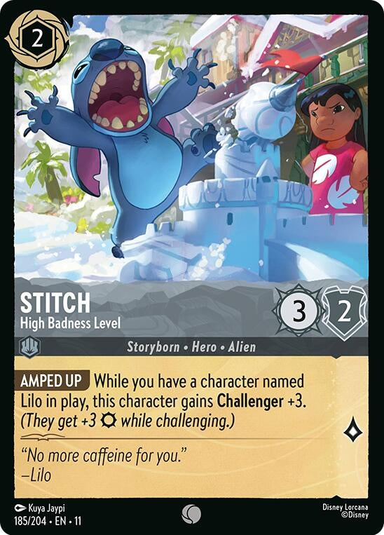Image for Stitch - High Badness Level (185/204) (Winterspell) - Disney Lorcana