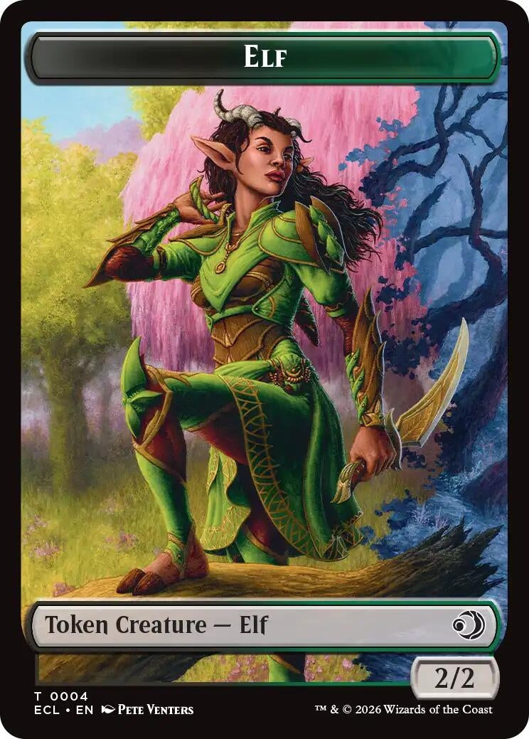 Image for Elf // Kithkin (0007) Double-Sided Token (4 // 7) - Magic: The Gathering