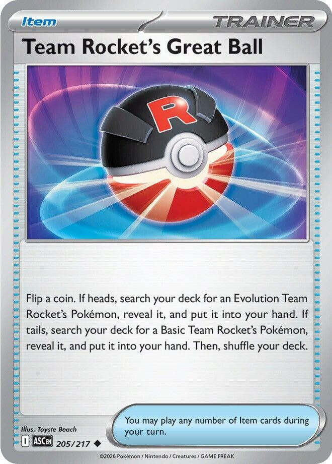 Image for Team Rocket's Great Ball (205/217) (ME: Ascended Heroes) - Pokemon