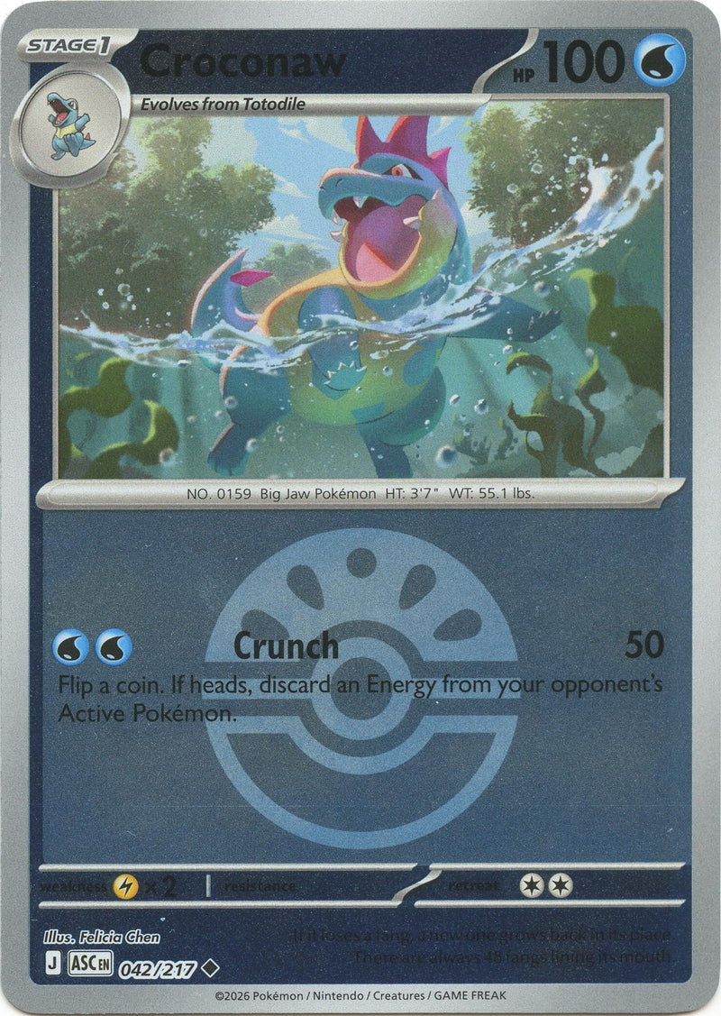 Image for Croconaw (Friend Ball) (042/217) (ME: Ascended Heroes) - Pokemon