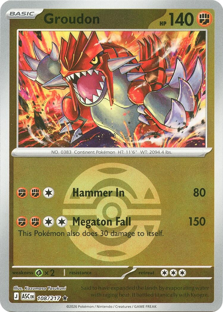 Image for Groudon (Dusk Ball) (108/217) (ME: Ascended Heroes) - Pokemon