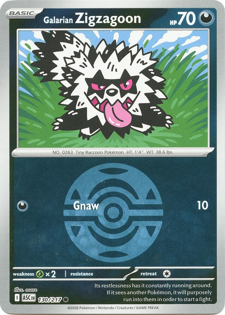 Image for Galarian Zigzagoon (Dusk Ball) (130/217) (ME: Ascended Heroes) - Pokemon