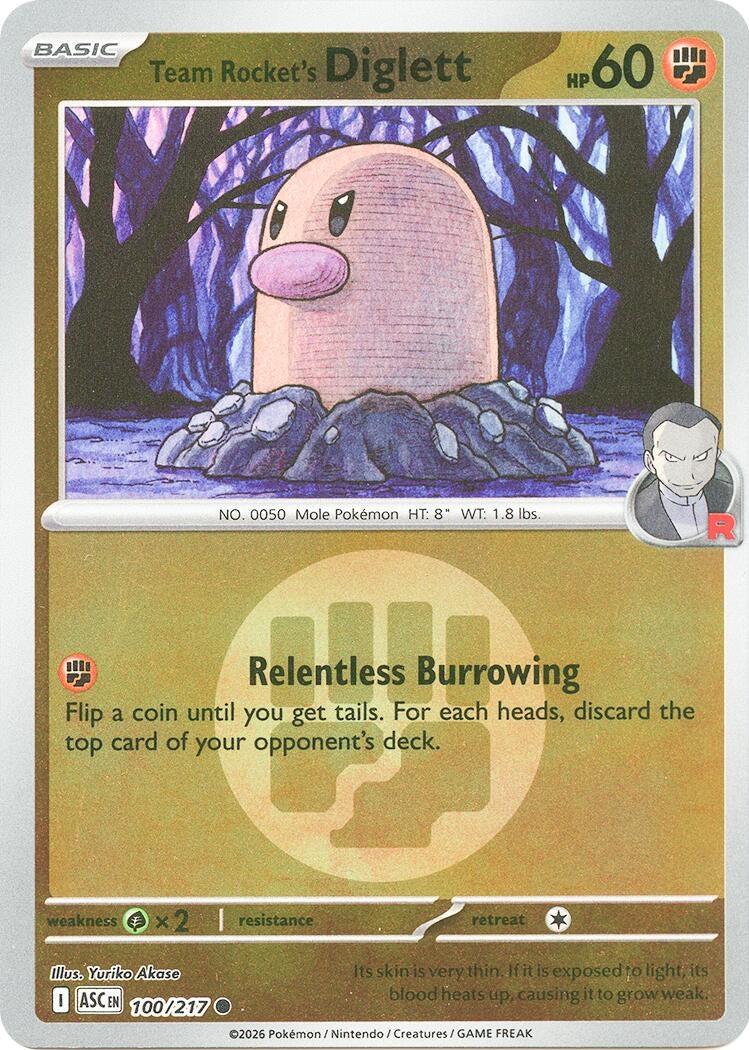Image for Team Rocket's Diglett (Energy Symbol Pattern) (100/217) (ME: Ascended Heroes) - Pokemon