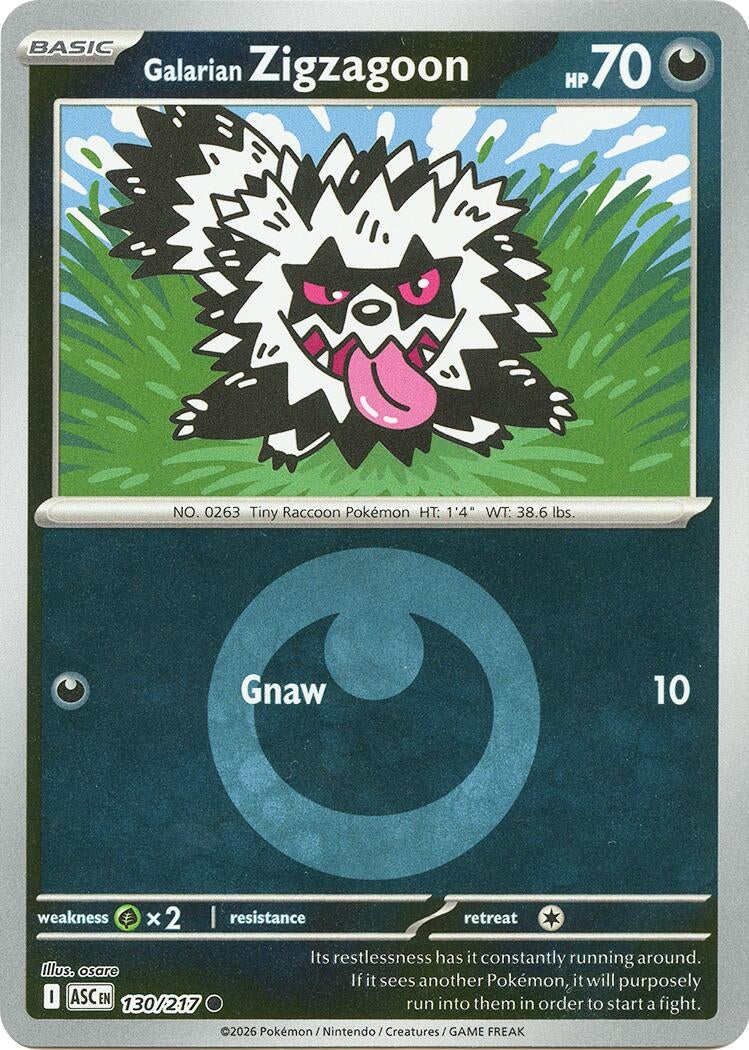 Image for Galarian Zigzagoon (Energy Symbol Pattern) (130/217) (ME: Ascended Heroes) - Pokemon