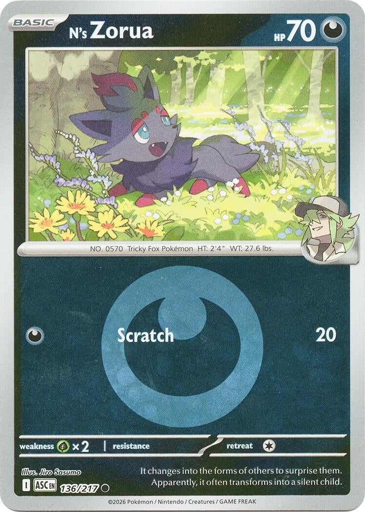 Image for N's Zorua (Energy Symbol Pattern) (136/217) (ME: Ascended Heroes) - Pokemon