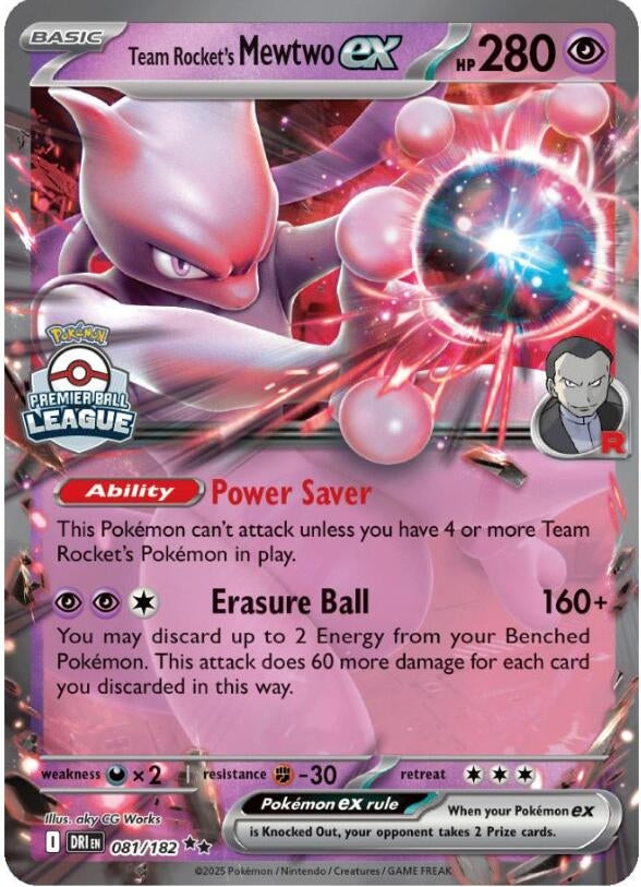 Image for Team Rocket's Mewtwo ex (081/182) (League & Championship Cards) - Pokemon