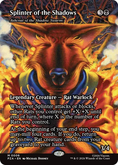 Splinter of the Shadows - Ashcoat of the Shadow Swarm (Borderless) (6) (Teenage Mutant Ninja Turtles Eternal-Legal)