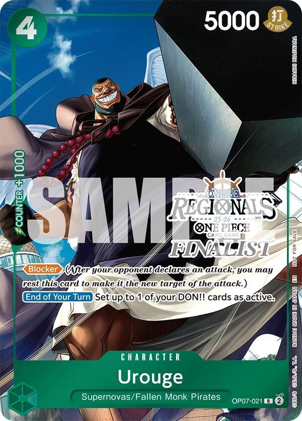 Image for Urouge (Online Regional Finalist Card Set 2025 Vol.1) (OP07-021) (One Piece Promotion Cards) (OP-PR) - One Piece Card Game