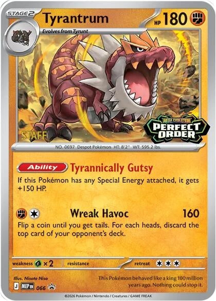 Image for Tyrantrum - 066 [Staff] (066) (ME: Mega Evolution Promo) - Pokemon