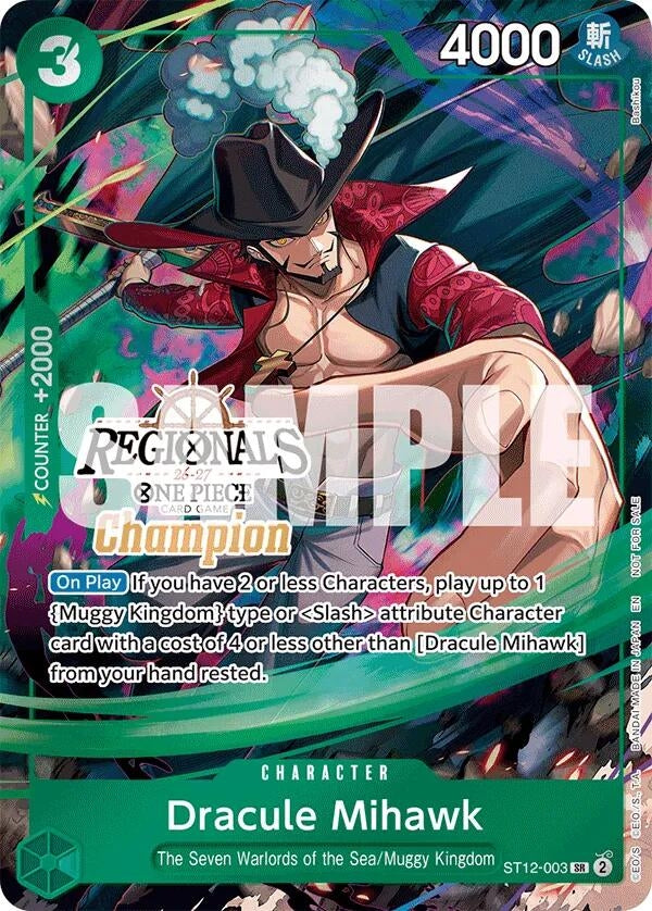 Image for Dracule Mihawk (Regionals Champion Card Set 26-27) (ST12-003) (One Piece Promotion Cards) (OP-PR) - One Piece Card Game