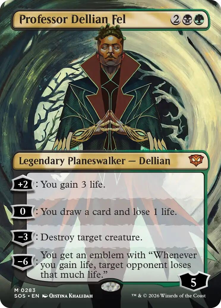 Image for Professor Dellian Fel (Borderless) (283) (Secrets of Strixhaven) - Magic: The Gathering