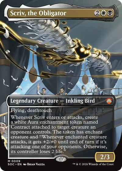 Scriv, the Obligator (Borderless) (9) (Secrets of Strixhaven)